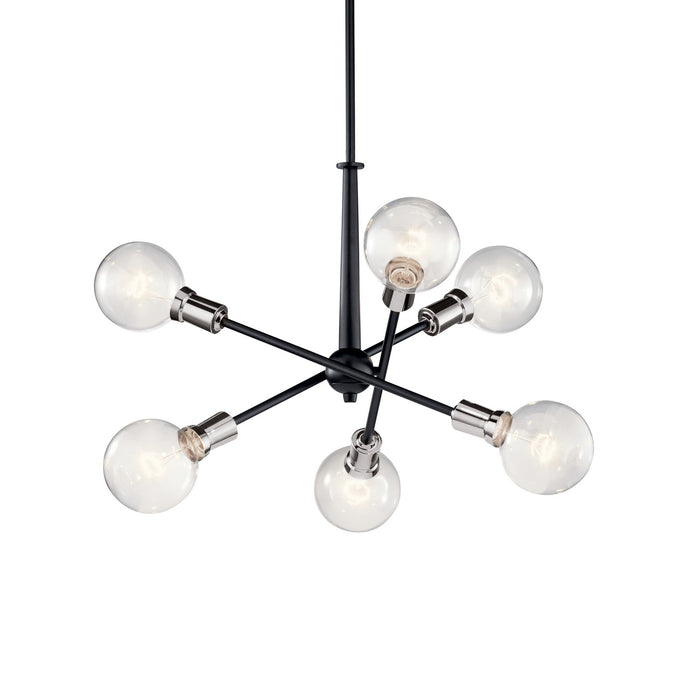 Kichler 43095BK Six Light Chandelier, Black (4)