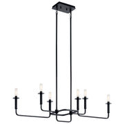 Kichler 43362BK Six Light Linear Chandelier, Black