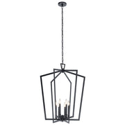 Kichler 43495BK Six Light Foyer Pendant, Black