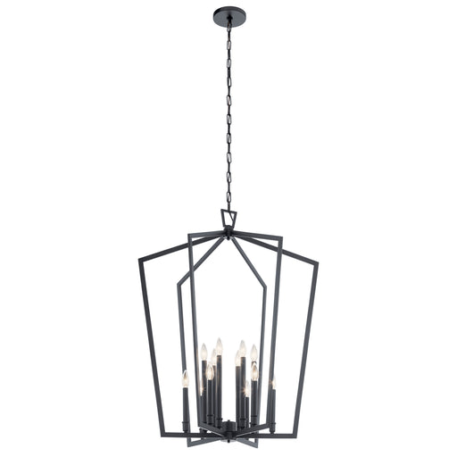 Kichler 43496BK 12 Light Foyer Chandelier, Black