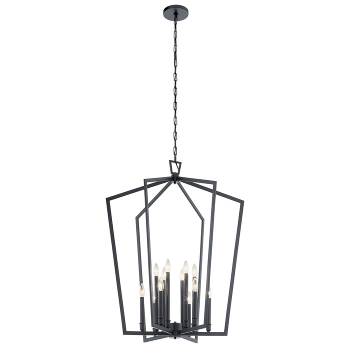 Kichler 43496BK 12 Light Foyer Chandelier, Black