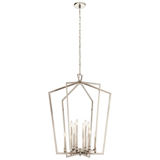 Kichler 43496PN 12 Light Foyer Chandelier, Polished Nickel