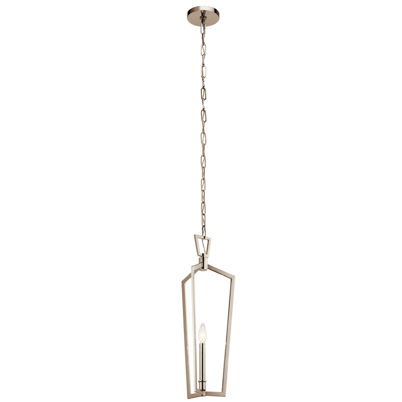 Kichler 43497PN One Light Pendant, Polished Nickel