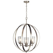 Kichler 44034NI Three Light Chandelier, Brushed Nickel