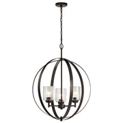 Kichler 44034OZ Three Light Chandelier, Olde Bronze