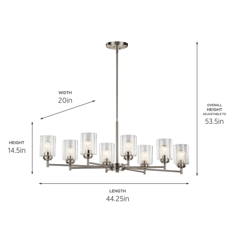 Kichler 44035NI Eight Light Chandelier, Brushed Nickel (2)