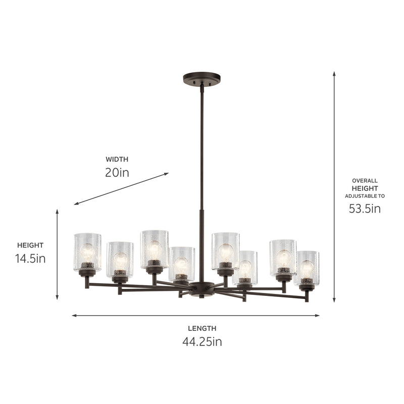 Kichler 44035OZ Eight Light Chandelier, Olde Bronze (2)