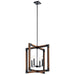 Kichler 44044AUB Four Light Foyer Pendant, Auburn Stained