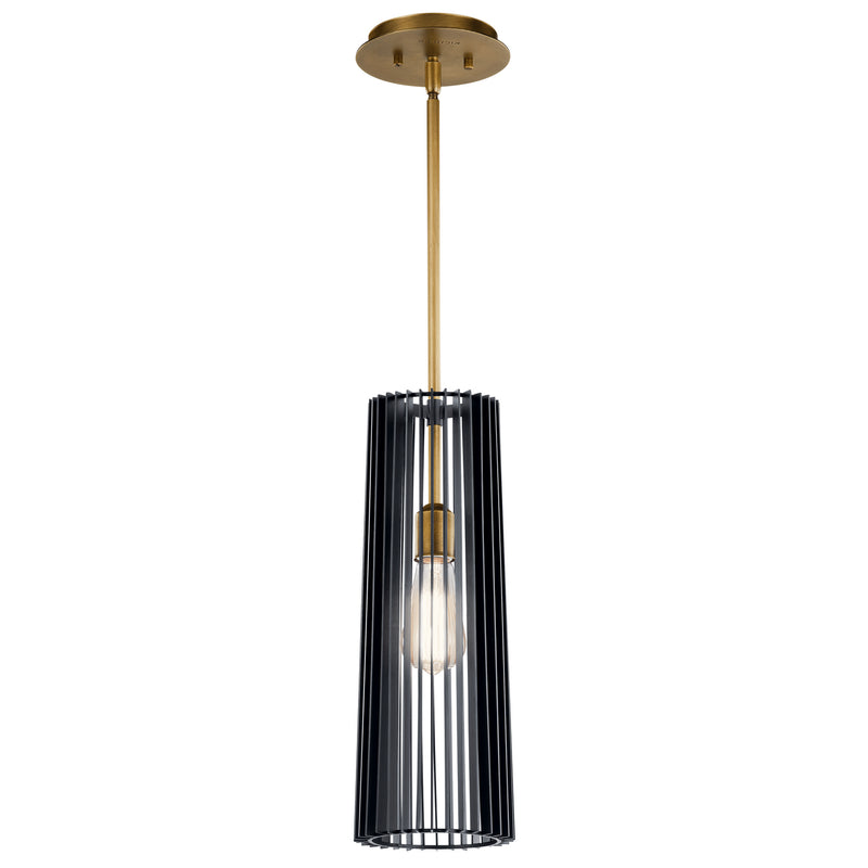 Kichler 44169BK One Light Pendant, Black