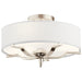 Kichler 44314PN Kinsey Three Light Flush Mount, Polished Nickel Main Image.jpg