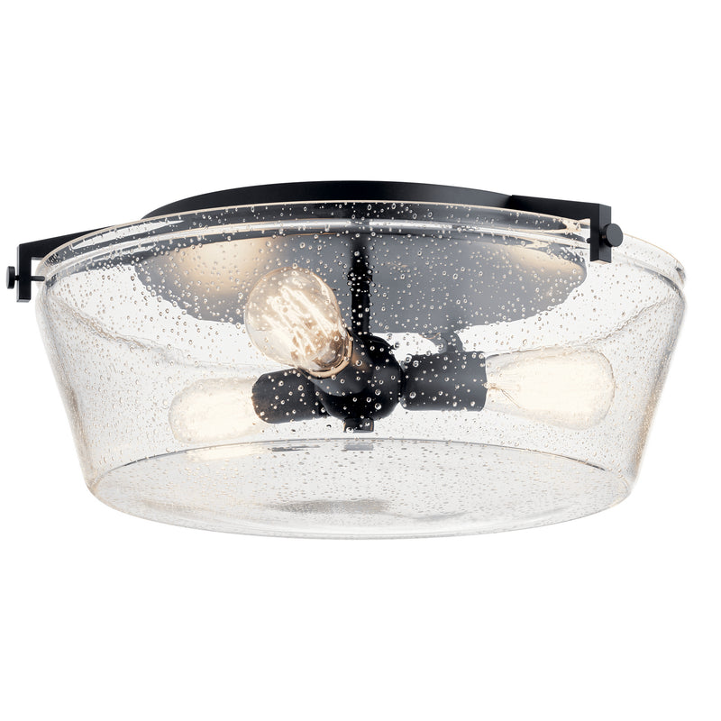 Kichler 45299BK Three Light Flush Mount, Black