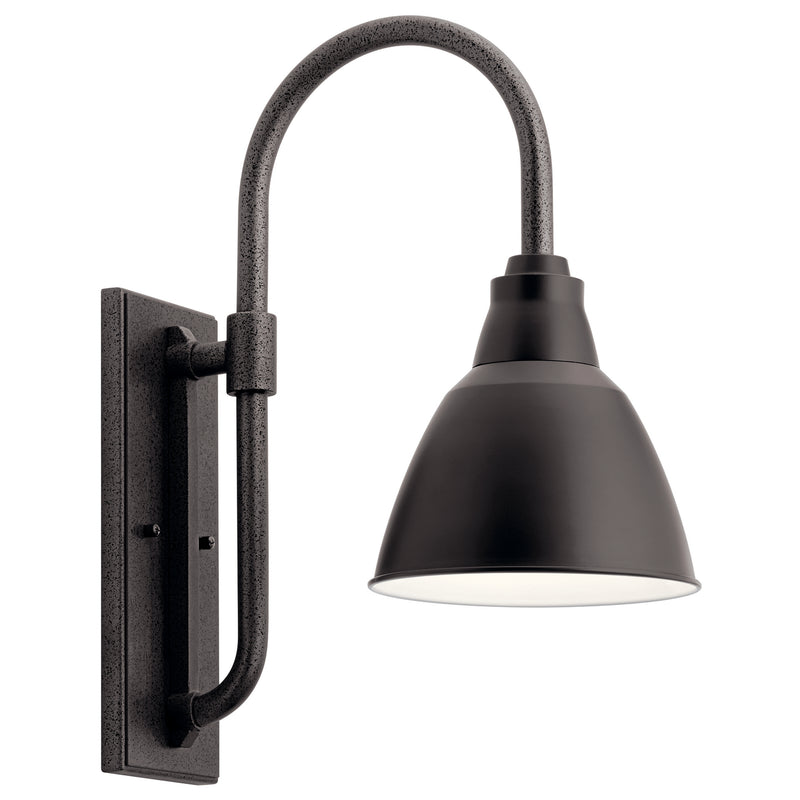 Kichler 49836BK One Light Outdoor Wall Mount, Black