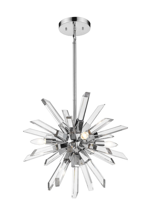 Z-Lite 4003-4CH Burst Four Light Chandelier, Chrome Alternate Image 3.jpg