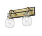 Z-Lite 466-2S-MB-OBR Kraken Two Light Wall Sconce, Matte Black / Olde Brass Alternate Image 3.jpg