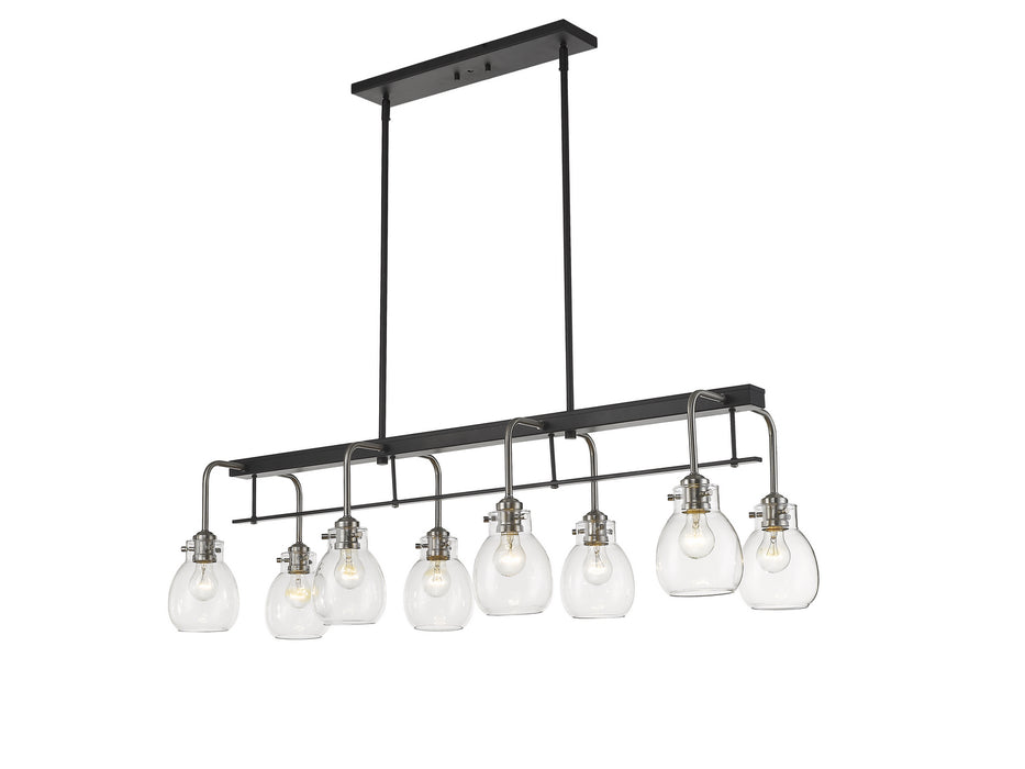 Z-Lite 466-8L-MB-BN Kraken Eight Light Island Pendant, Matte Black / Brushed Nickel Alternate Image.jpg