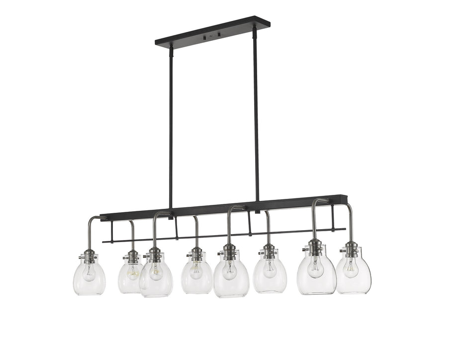 Z-Lite 466-8L-MB-BN Kraken Eight Light Island Pendant, Matte Black / Brushed Nickel Alternate Image 4.jpg