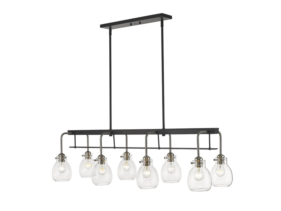 Z-Lite 466-8L-MB-BN Kraken Eight Light Island Pendant, Matte Black / Brushed Nickel Main Image.jpg