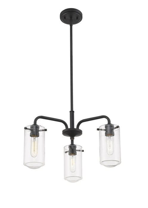 Z-Lite 471-3MB Delaney Three Light Chandelier, Matte Black Alternate Image.jpg