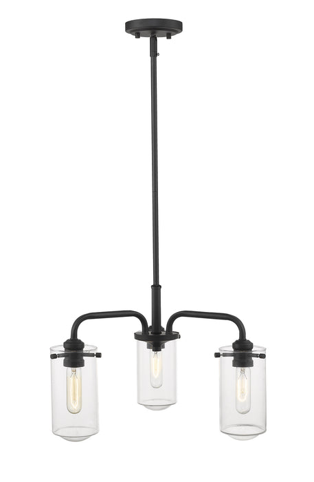 Z-Lite 471-3MB Delaney Three Light Chandelier, Matte Black Alternate Image 2.jpg