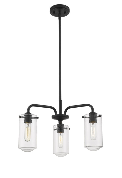 Z-Lite 471-3MB Delaney Three Light Chandelier, Matte Black Alternate Image 3.jpg