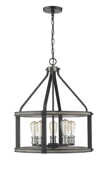 Z-Lite 472-5D-ABB Kirkland Five Light Pendant, Ashen Barnboard Alternate Image 4.jpg