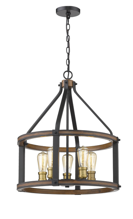 Z-Lite 472-5D-RM Kirkland Five Light Pendant, Rustic Mahogany Alternate Image 2.jpg