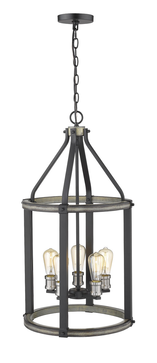 Z-Lite 472-5P-ABB Kirkland Five Light Pendant, Ashen Barnboard Alternate Image.jpg