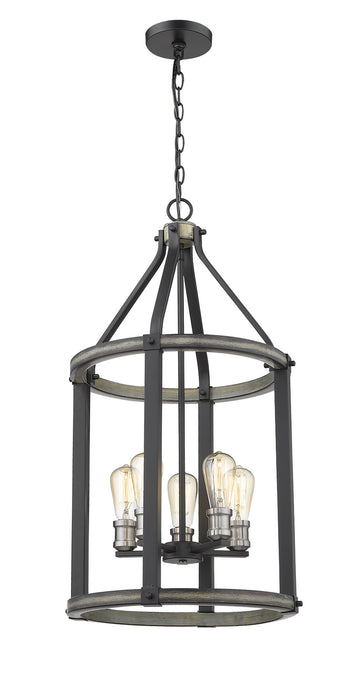 Z-Lite 472-5P-ABB Kirkland Five Light Pendant, Ashen Barnboard Alternate Image 2.jpg