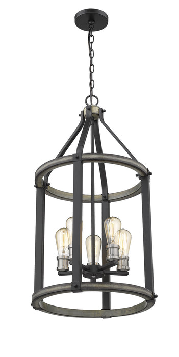 Z-Lite 472-5P-ABB Kirkland Five Light Pendant, Ashen Barnboard Alternate Image 3.jpg