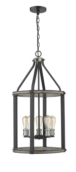 Z-Lite 472-5P-ABB Kirkland Five Light Pendant, Ashen Barnboard Alternate Image 4.jpg