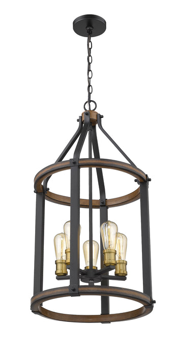 Z-Lite 472-5P-RM Kirkland Five Light Pendant, Rustic Mahogany Alternate Image.jpg