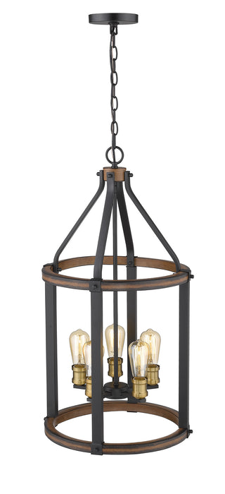 Z-Lite 472-5P-RM Kirkland Five Light Pendant, Rustic Mahogany Alternate Image 2.jpg