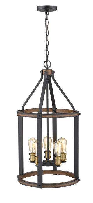 Z-Lite 472-5P-RM Kirkland Five Light Pendant, Rustic Mahogany Alternate Image 3.jpg