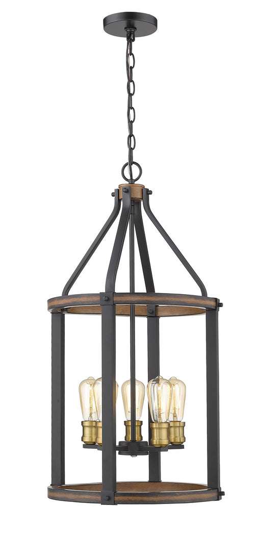 Z-Lite 472-5P-RM Kirkland Five Light Pendant, Rustic Mahogany Main Image.jpg