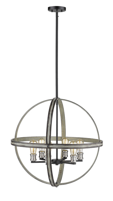 Z-Lite 472B26-ABB Kirkland Six Light Pendant, Ashen Barnboard Alternate Image 3.jpg