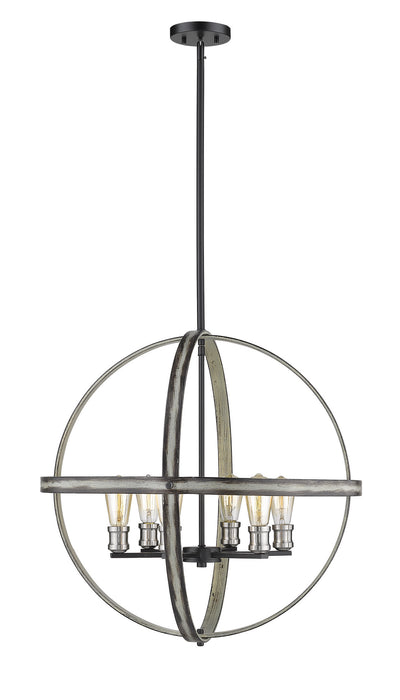 Z-Lite 472B26-ABB Kirkland Six Light Pendant, Ashen Barnboard Main Image.jpg