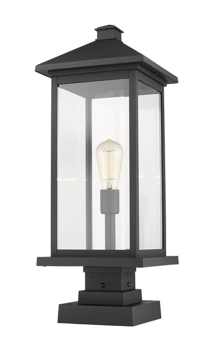 Z-Lite 531PHBXLS-SQPM-BK Portland One Light Outdoor Pier Mount, Black Alternate Image 3.jpg