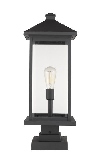 Z-Lite 531PHBXLS-SQPM-BK Portland One Light Outdoor Pier Mount, Black Main Image.jpg