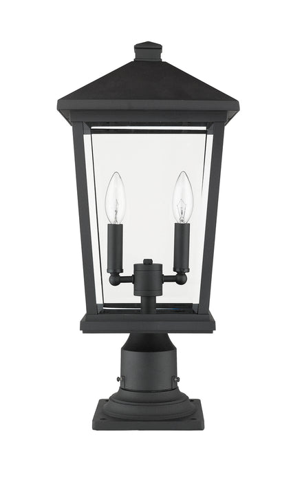 Z-Lite 568PHBR-533PM-BK Beacon Two Light Outdoor Pier Mount, Black Alternate Image 4.jpg