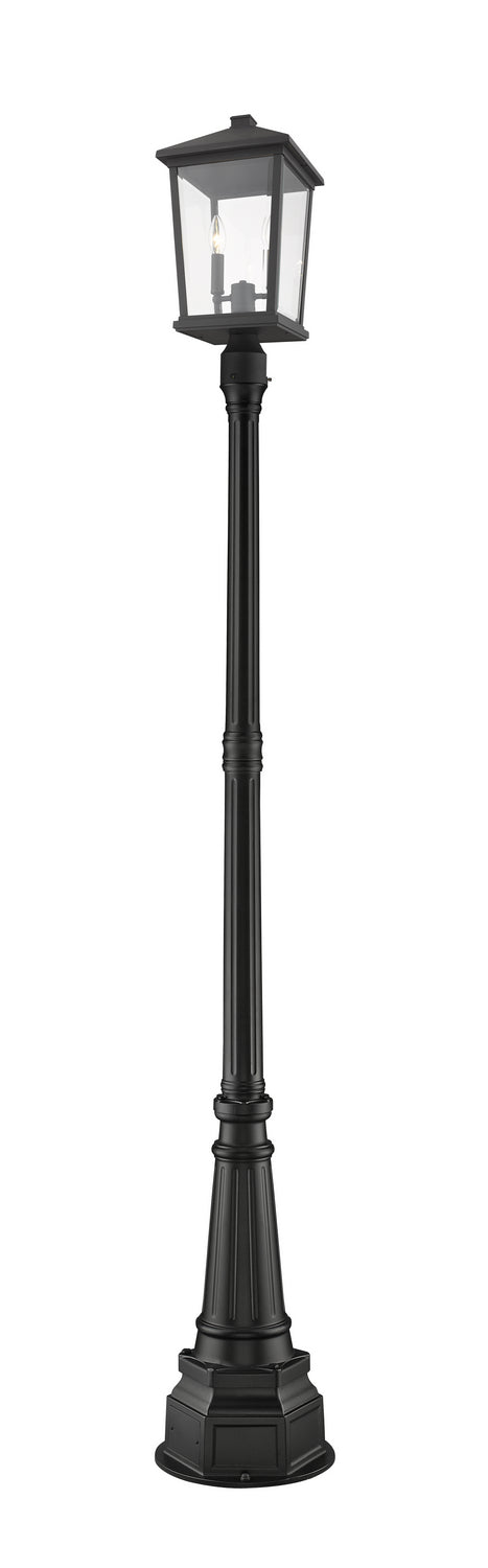 Z-Lite 568PHBR-564P-BK Beacon Two Light Outdoor Post Mount, Black Main Image.jpg