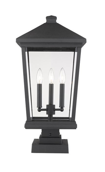 Z-Lite 568PHXLS-SQPM-BK Beacon Three Light Outdoor Pier Mount, Black Main Image.jpg