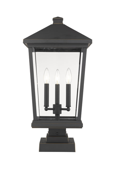 Z-Lite 568PHXLS-SQPM-ORB Beacon Three Light Outdoor Pier Mount, Oil Rubbed Bronze Main Image.jpg