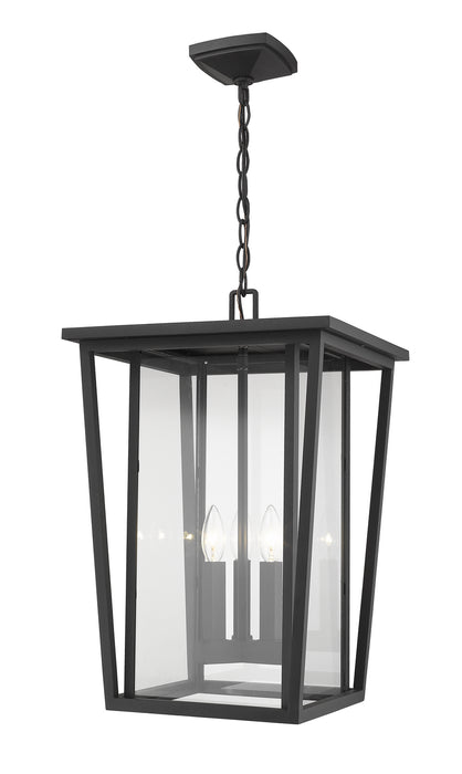 Z-Lite 571CHXL-BK Seoul Three Light Outdoor Chain Mount Ceiling Fixture, Black Main Image.jpg