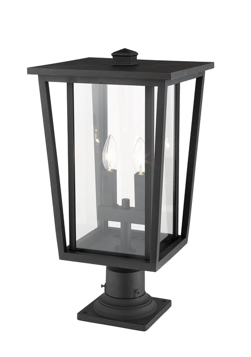 Z-Lite 571PHBR-533PM-BK Seoul Two Light Outdoor Pier Mount, Black Alternate Image 2.jpg