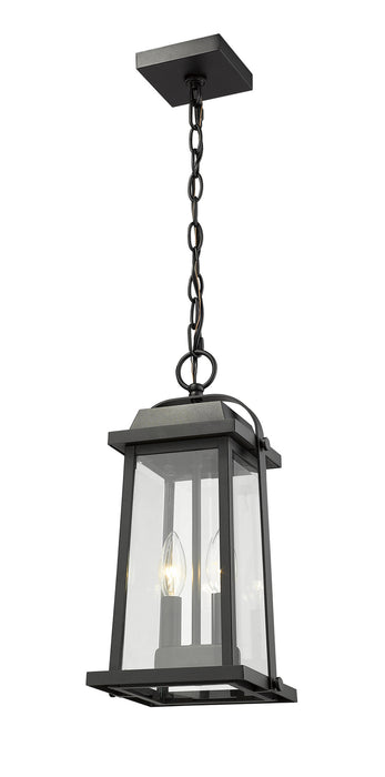 Z-Lite 574CHM-BK Millworks Two Light Outdoor Chain Mount Ceiling Fixture, Black Alternate Image 2.jpg