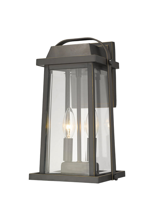 Z-Lite 574M-ORB Millworks Two Light Outdoor Wall Sconce, Oil Rubbed Bronze Main Image.jpg