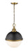 Z-Lite 619P14-MB-FB Peyton Two Light Pendant, Matte Black / Factory Bronze Alternate Image 3.jpg