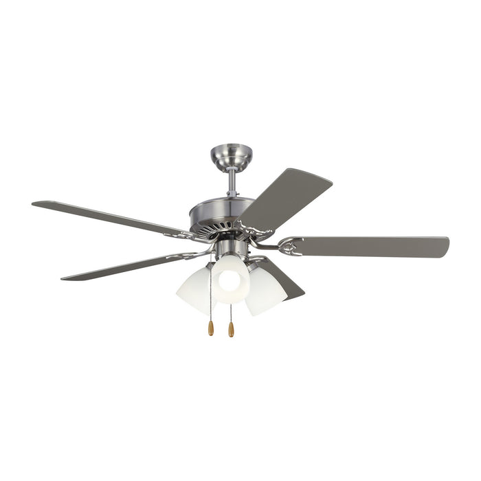 Visual Comfort Fan 5HV52BSF Haven 52 LED 3 Ceiling Fan, Brushed Steel Main Image.jpg