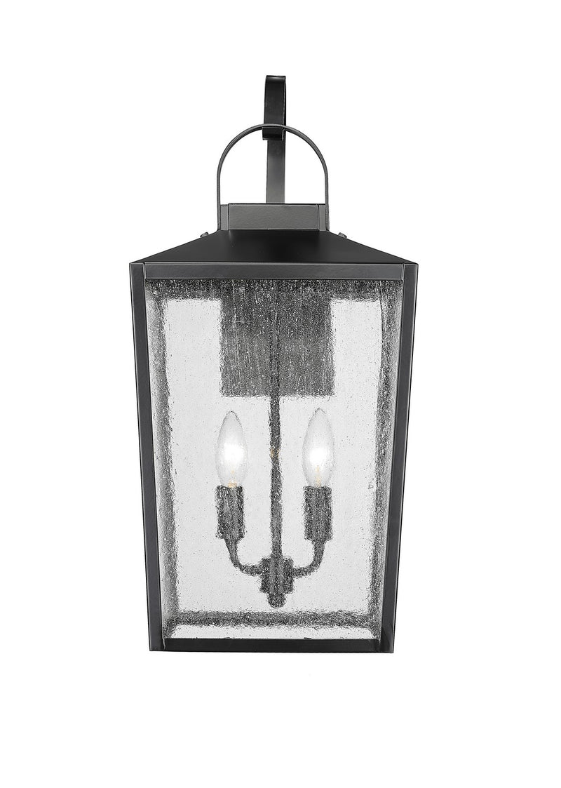 Millennium 42653-PBK Devens Two Light Outdoor Wall Sconce, Powder Coated Black Main Image.jpg