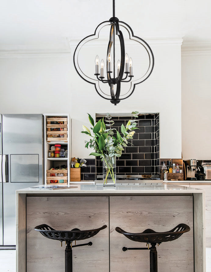 Millennium 3476-MB/BN Six Light Pendant, Matte Black/Brushed Nickel Alternate Image.jpg